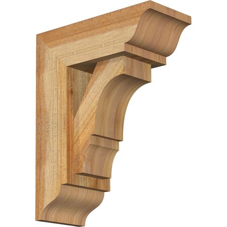 Ekena Millwork Balboa Traditional Rough Sawn Bracket w/ Offset Brace, Western Red Cedar, 6"W x 14"D x 18"H BKT0604X14X18BOA01RWR